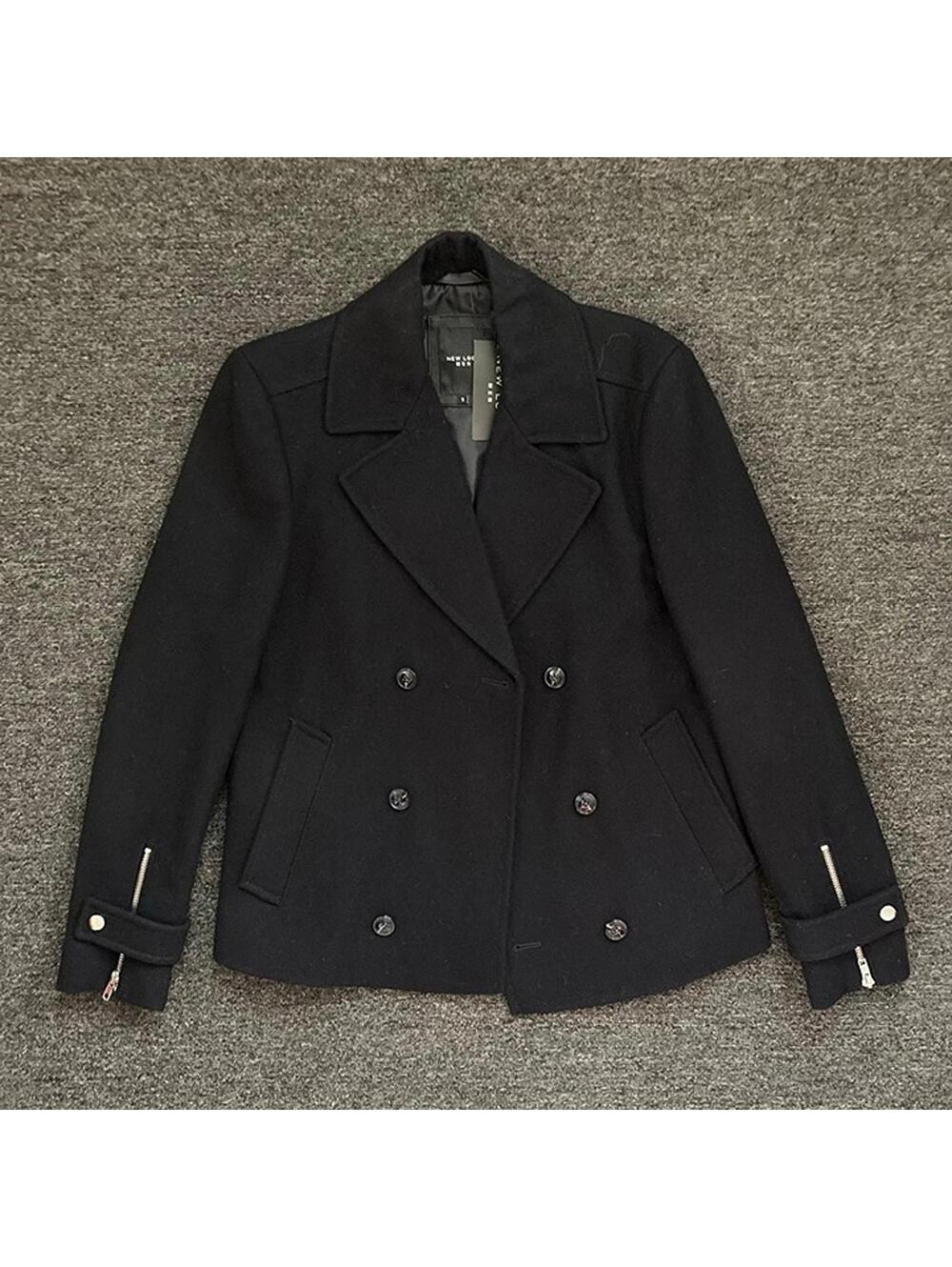 new look men short trench wool blend peacoat